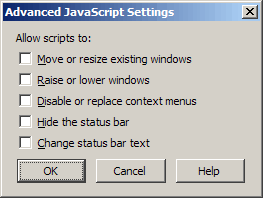 Advanced JS Options before